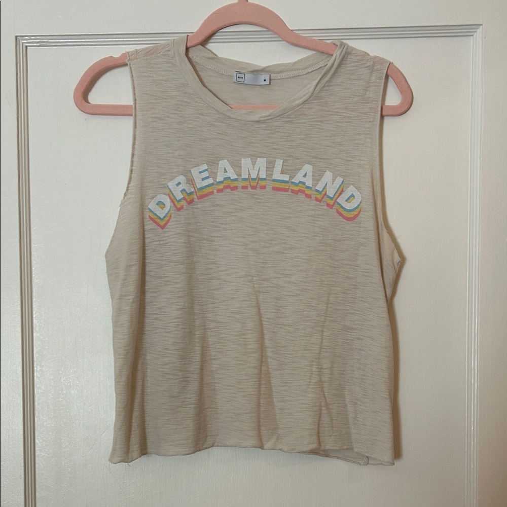 Dreamland Beige Cropped Tank Top